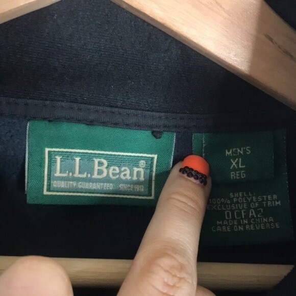 L.L. Bean mens fleece zip up cozy jacket size XL reg - Picture 5 of 10